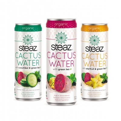 Cactus water beverages: Steaz