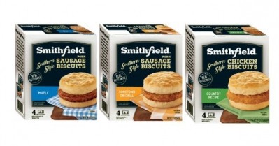 Smithfield's new frozen pork and chicken breakfast items will be in stores nationwide