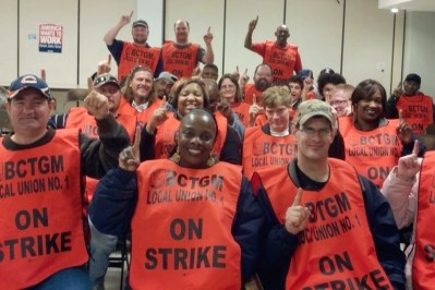 A group of striking BCTGM union members pictured in November 2012. Photo credit: BCTGM