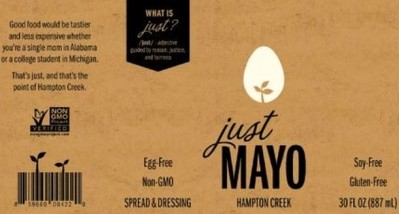 The new Just Mayo label...