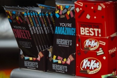 In addition to the much-discussed emoji bar announced in May, Hershey has also toyed with adding inspirational phrases. Pic: Getty Images/Bloomberg