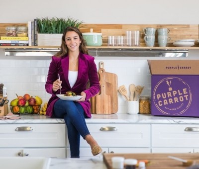 Purple Carrot brand ambassador and Olympic gymnast Aly Raisman. Picture: Jayna Cowal 
