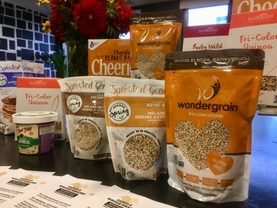 A selection of whole grain products on show at the Oldways Whole Grains Council conference this week in Seattle