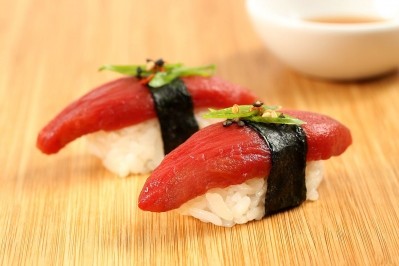 Ocean Hugger's Ahimi is made from fresh tomatoes, gluten-free soy sauce, filtered water, sugar and sesame oil, and tastes uncannily like raw tuna (Picture: Ocean Hugger Inc)