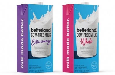 According to betterland foods, its cow-free milk has the same ‘cooking, whipping, steaming, frothing, and baking functionality’ as regular dairy milk. Image credit: betterland foods