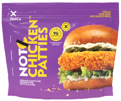 NotChicken patties (SRP $7.99/pack of four) will be available in the frozen section of Sprouts stores nationwide later this year. Image credit: NotChicken