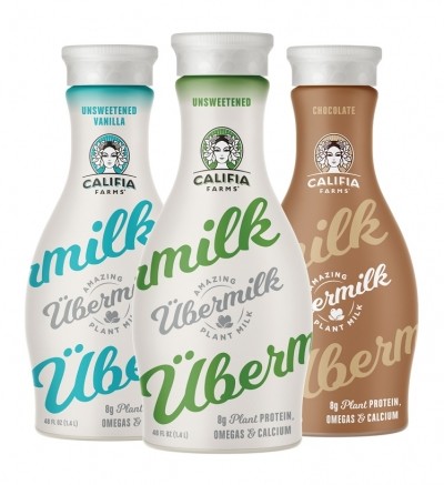 Available in three SKUs (unsweetened, unsweetened vanilla, and chocolate), Übermilk will roll out at Whole Foods stores nationwide in the spring. It will also be available at CalifiaFarms.com. Picture: Califia Farms