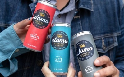  Atomo beanless coffee is made from date seed extract, chicory root extract, grape extract, inulin, and natural flavors. Each 8oz can has 84mg caffeine. Image credit: Atomo Coffee