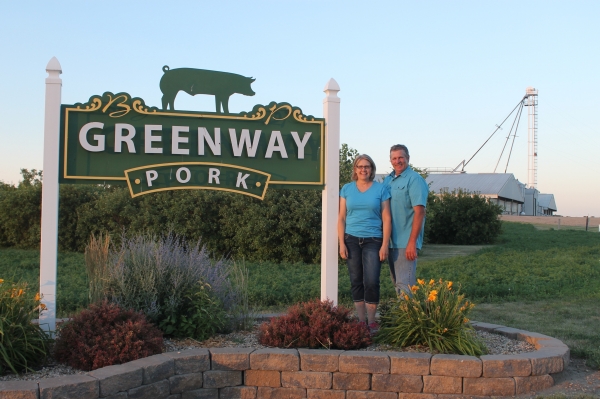 Brad Greenway and wife, Peggy, raise pork and cattle