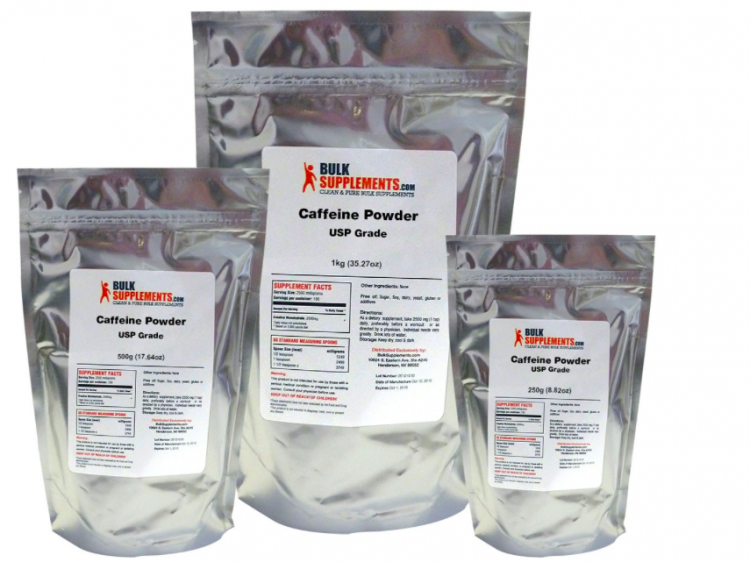 The website bulk supplements.com is one of the sources of powdered caffeine sold as a dietary supplement.