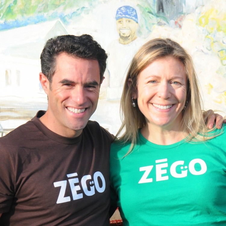 Zego founders Jonathan Shambroom and Colleen Kavanagh. "We wanted to see if we could come up with something tasty for kids, moms running a carpool and athletes that’s free of the top eight food allergens. It took us two years," Kavanagh said.