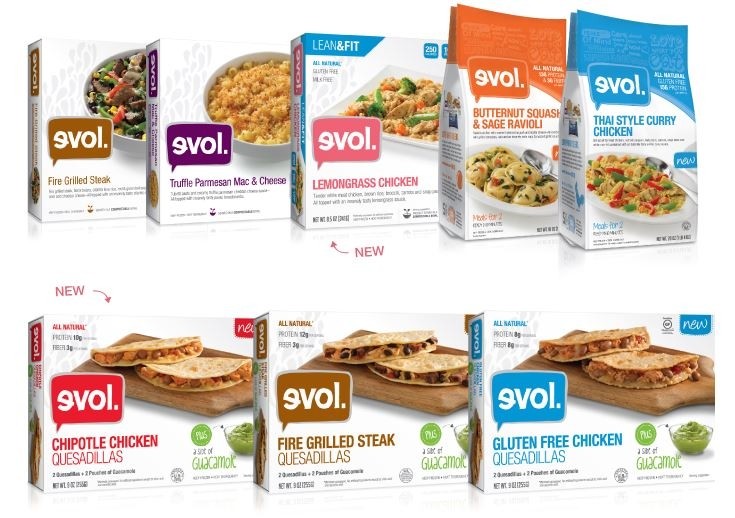 Euromonitor analyst Virginia Lee: "Successful frozen food manufacturers give the consumer what they want. Right now, that's offerings that are higher quality and gluten-free." (Pictured: EVOL Foods' frozen meals line.)