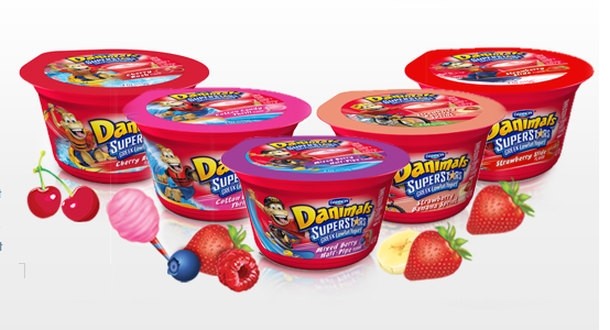 Each 113g (4oz) pot of new kids' Greek yogurt Danimals Superstars has 110 calories, 14g sugar, 10g protein, and is a good source of calcium and vitamin D