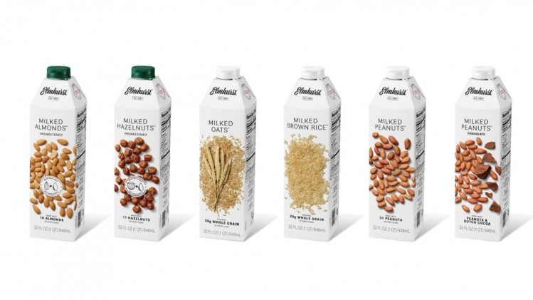 'Milked' almonds, hazelnuts, cashews and walnuts from Elmhurst hit stores in March 2017, with new brown rice, oat, and peanut varieties to follow in early 2018