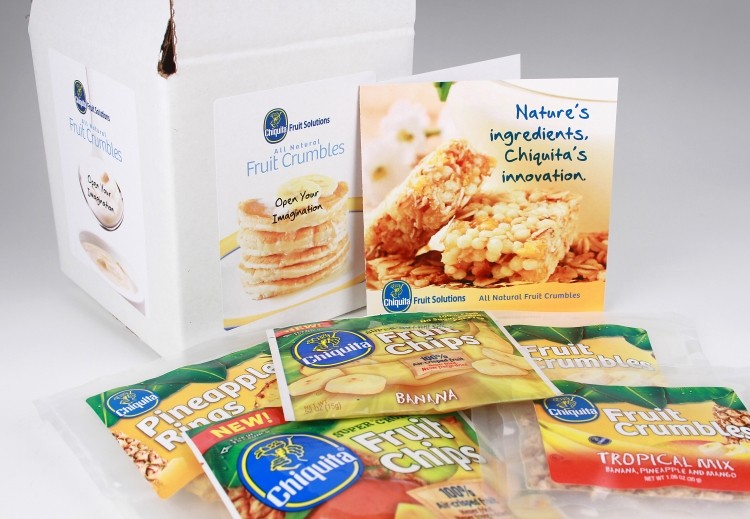 Anderson Partners' Mark Hughes: Branded packaging and even shipping materials can provide a good first impression and chance for differentiation from the competition. Pictured: Chiquita Fruit Solutions branded sample packs