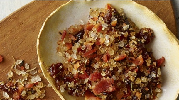 McCormick takes sea salt to the next level by adding dried sour cherries, cider vinegar, thyme and smoky bacon