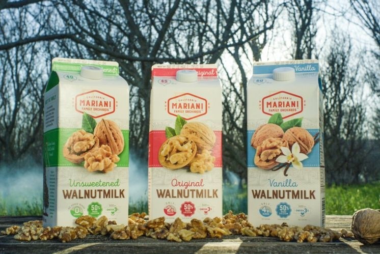 Mariani walnutmilk is available in half-gallon cartons in original, vanilla and unsweetened flavors, MSRP $3.49 - $3.99. Picture: Mariani Nut Co