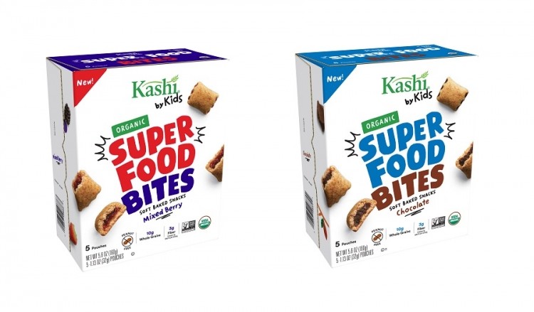 Kashi has added a second product to its Kashi By Kids line: soft baked 'super food' snack bites