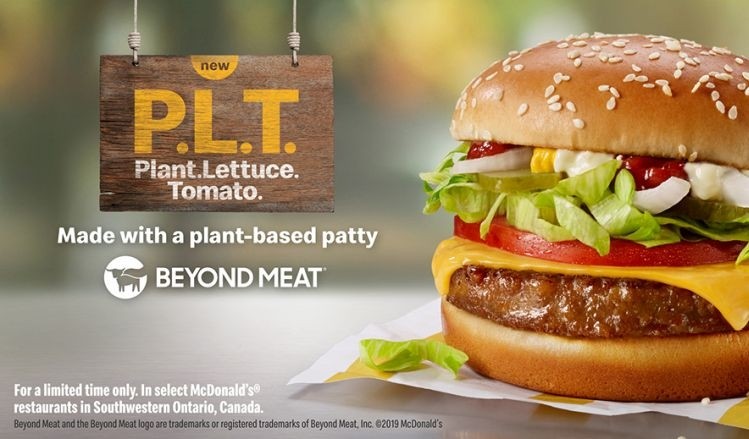 McDonald's to test plant-based Beyond Meat patties in 28 stores in Canada