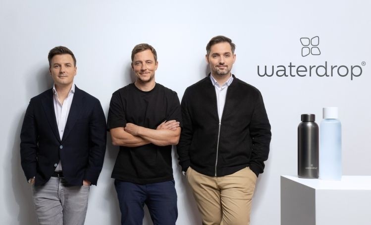 L-R: waterdrop founders Martin Murray, Christoph Hermann, and Henry Murray. Image credit: waterdrop