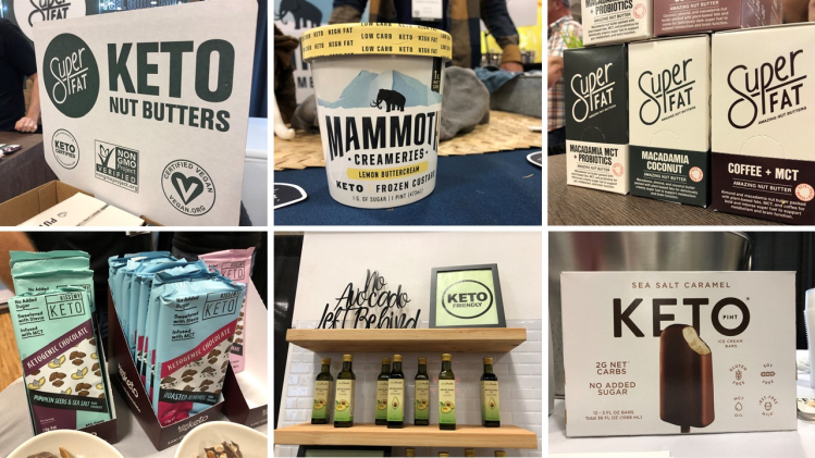 Some keto brands on display at the Winter Fancy Food Show in January (pictures: Elaine Watson)