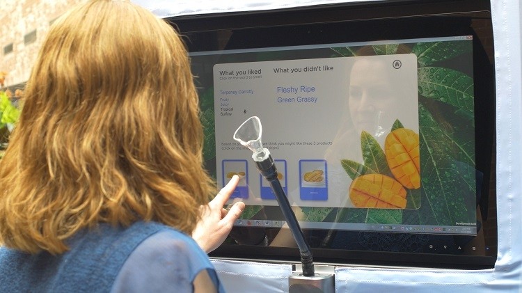 Givaudan is rolling out an interactive 'kiosk' into grocery and department stores, universities, and shopping malls. Image source: Givaudan
