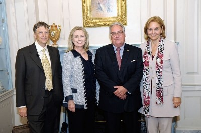 Howard Buffet, second from right, owns a number of farms in the US and South Africa