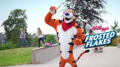 Still from Kellogg's recent Let your Gr-r-reat Out 'skate park' ad slot