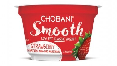 Chobani Smooth hits stores this month (MSRP $1.79 for a 2-pack) and is available in peach, strawberry, vanilla, blueberry, and black cherry flavors