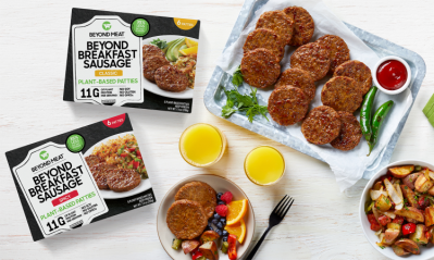 The Beyond Breakfast Sausage can be cooked from frozen in under five minutes and is “designed to look, cook and satisfy like traditional pork breakfast sausage.” (Picture: Beyond Meat)