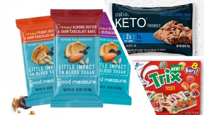 New product launches from General Mills include Good Measure bars, Trix cereal bar treats, and :ratio soft bakes. Picture credits: General Mills