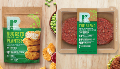 As the nuggets contain egg white, they are not strictly ‘plant-based,’ and instead feature the strapline, ‘Made with plants.’ Picture: Tyson Foods