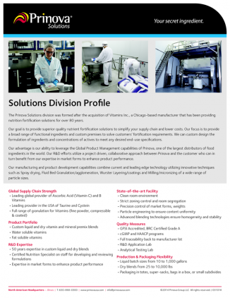 See How Prinova’s Solutions Division Can Help You