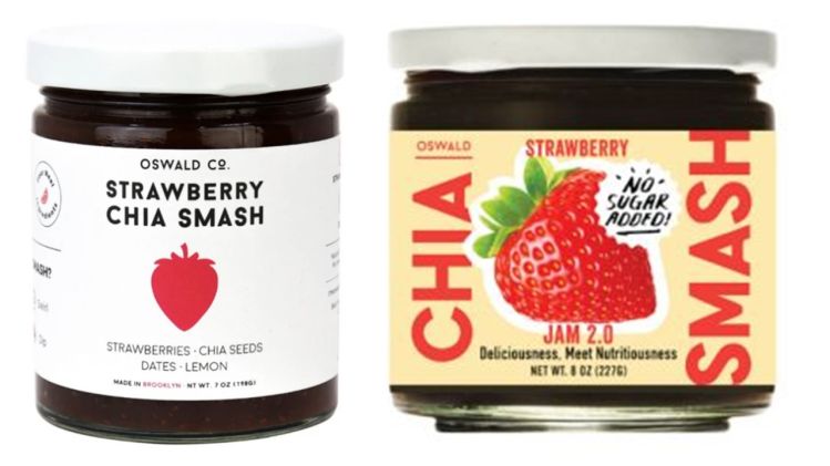 chia smash osward old and new packaging